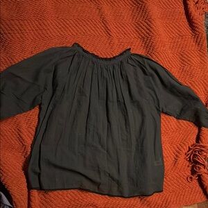 Blue Dolman Sleeve Blouse with 3/4 Sleeves 100% Handloom Cotton